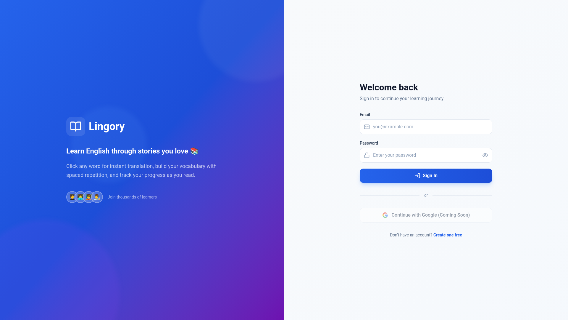 website screenshot of https://lingory-web.pages.dev/