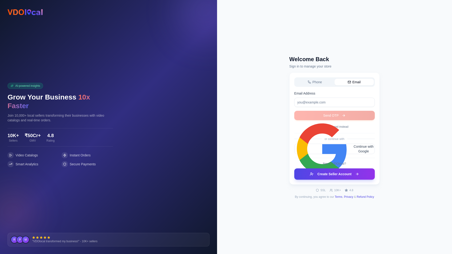 website screenshot of https://vdolocal-admin.pages.dev/