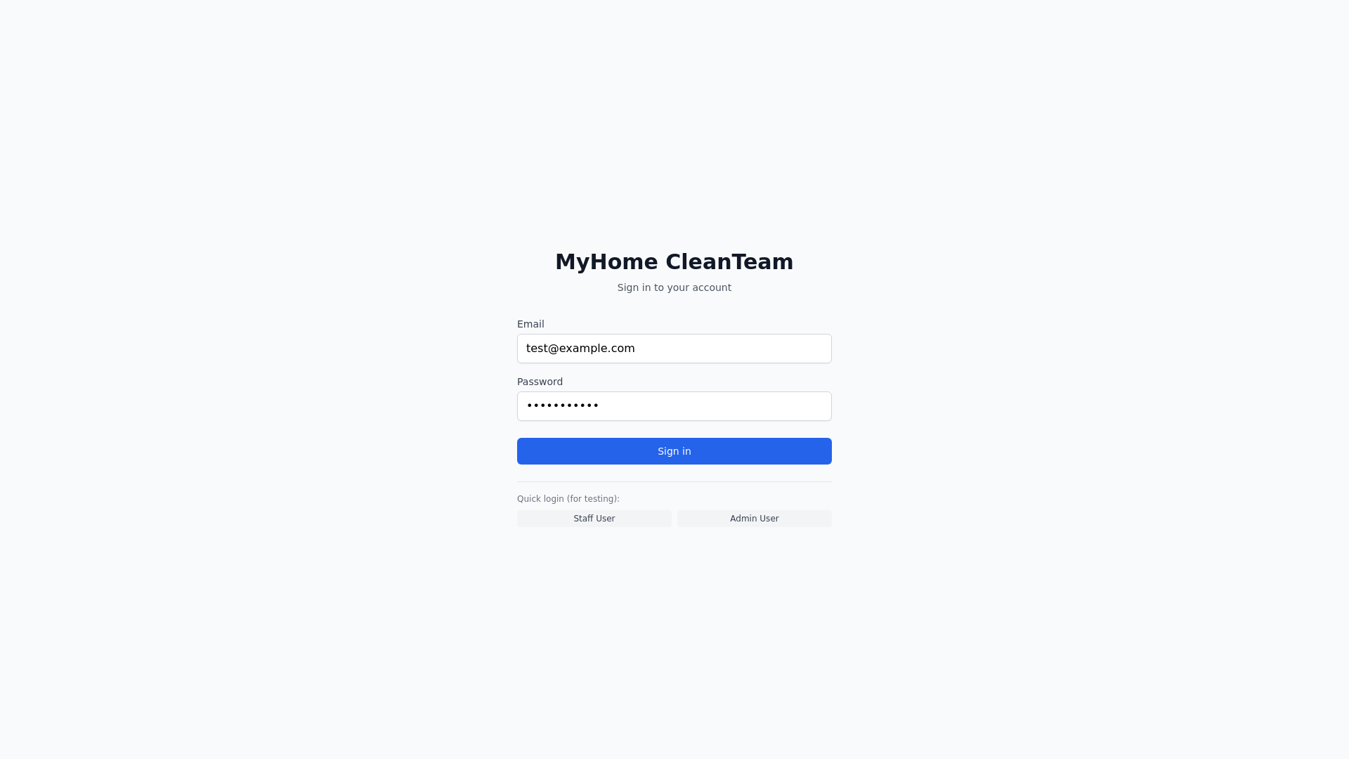 website screenshot of https://myhomeclean.app/