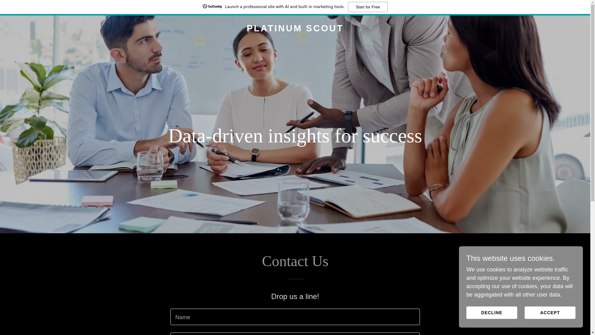 website screenshot of https://platinumscout.ai/