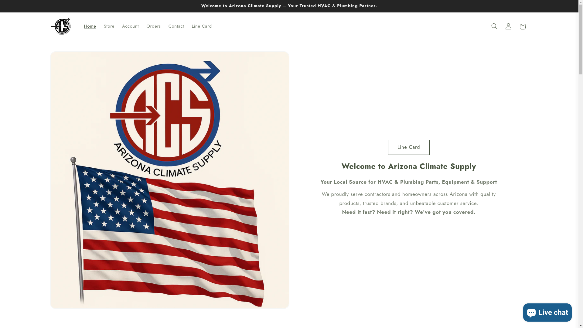 website screenshot of https://arizonaclimatesupply.store/