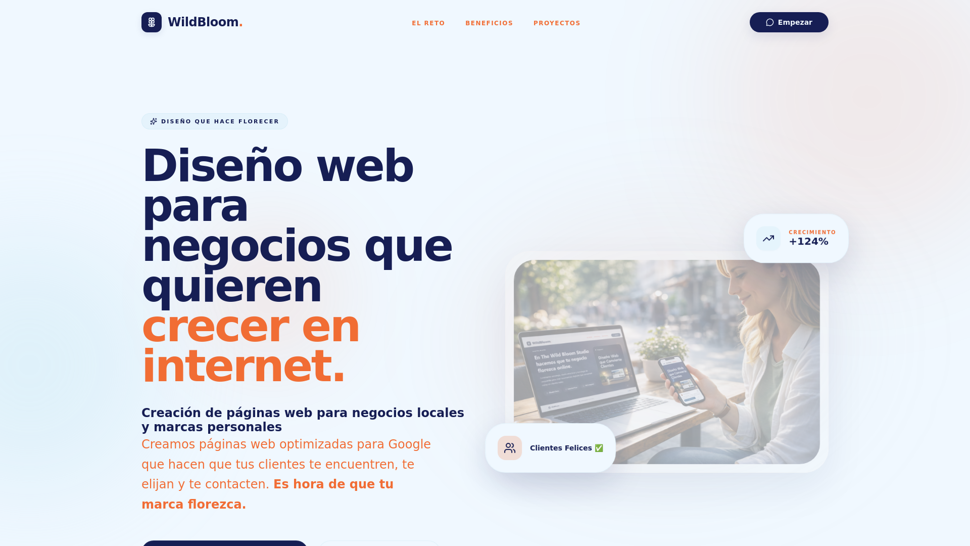 website screenshot of https://wildbloomwebs.net/