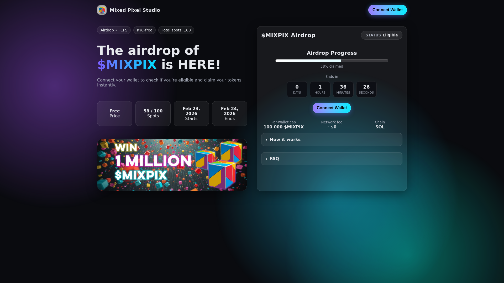 website screenshot of https://mixedpixelstudio.xyz/