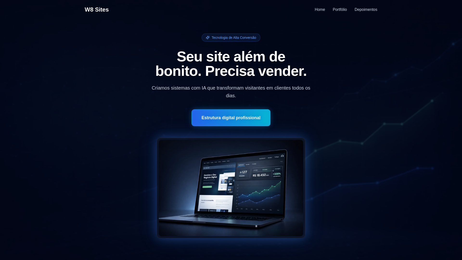 website screenshot of https://w8sites.com.br