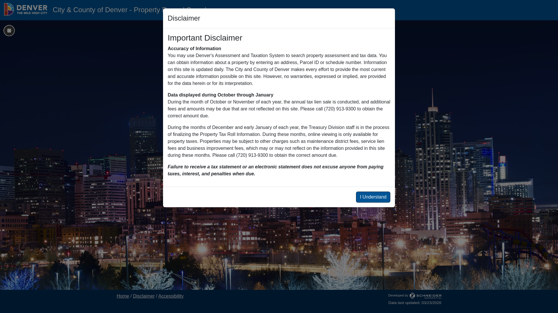 website screenshot of https://property.spatialest.com/co/denver