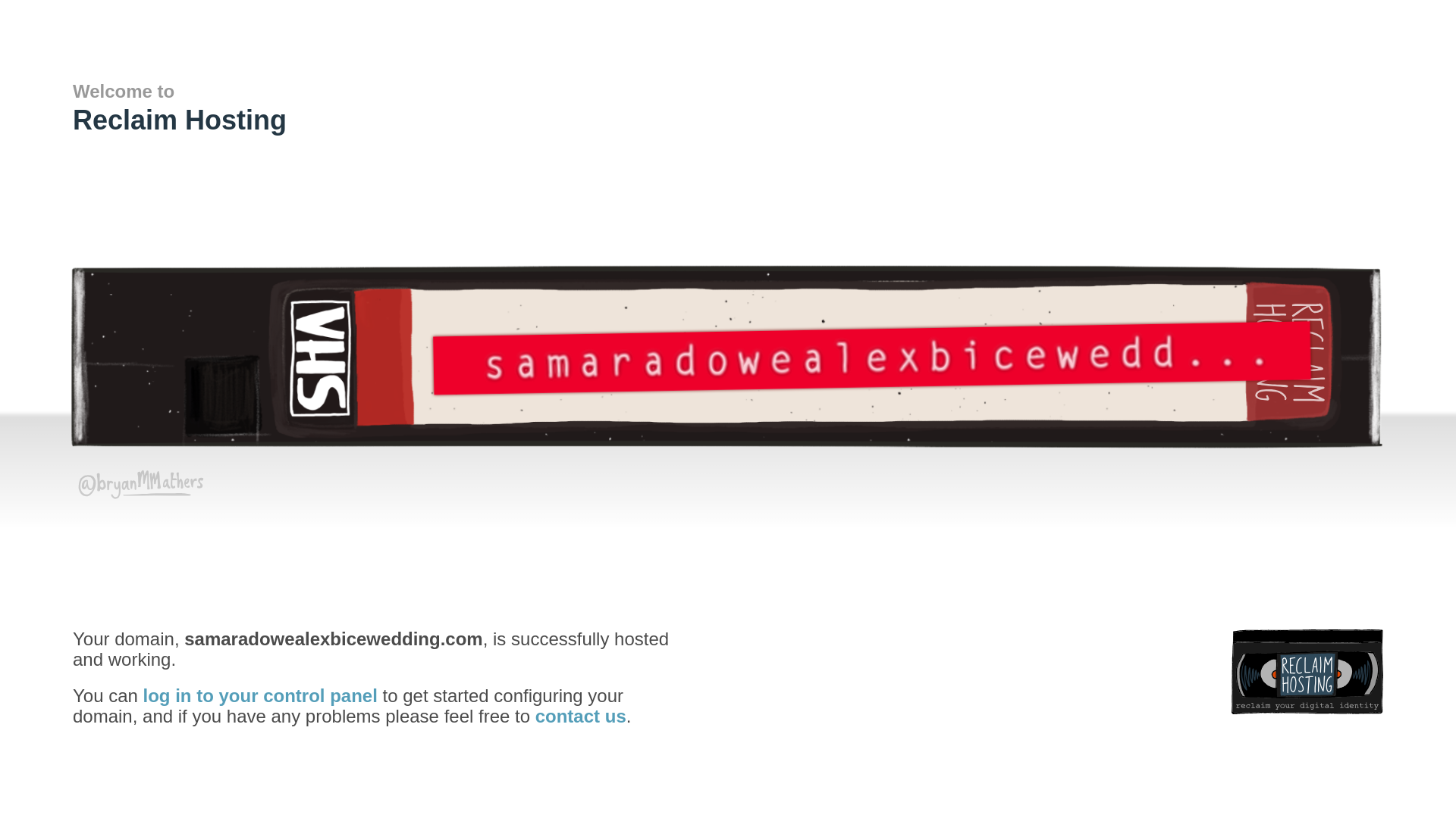 website screenshot of https://samaradowealexbicewedding.com/