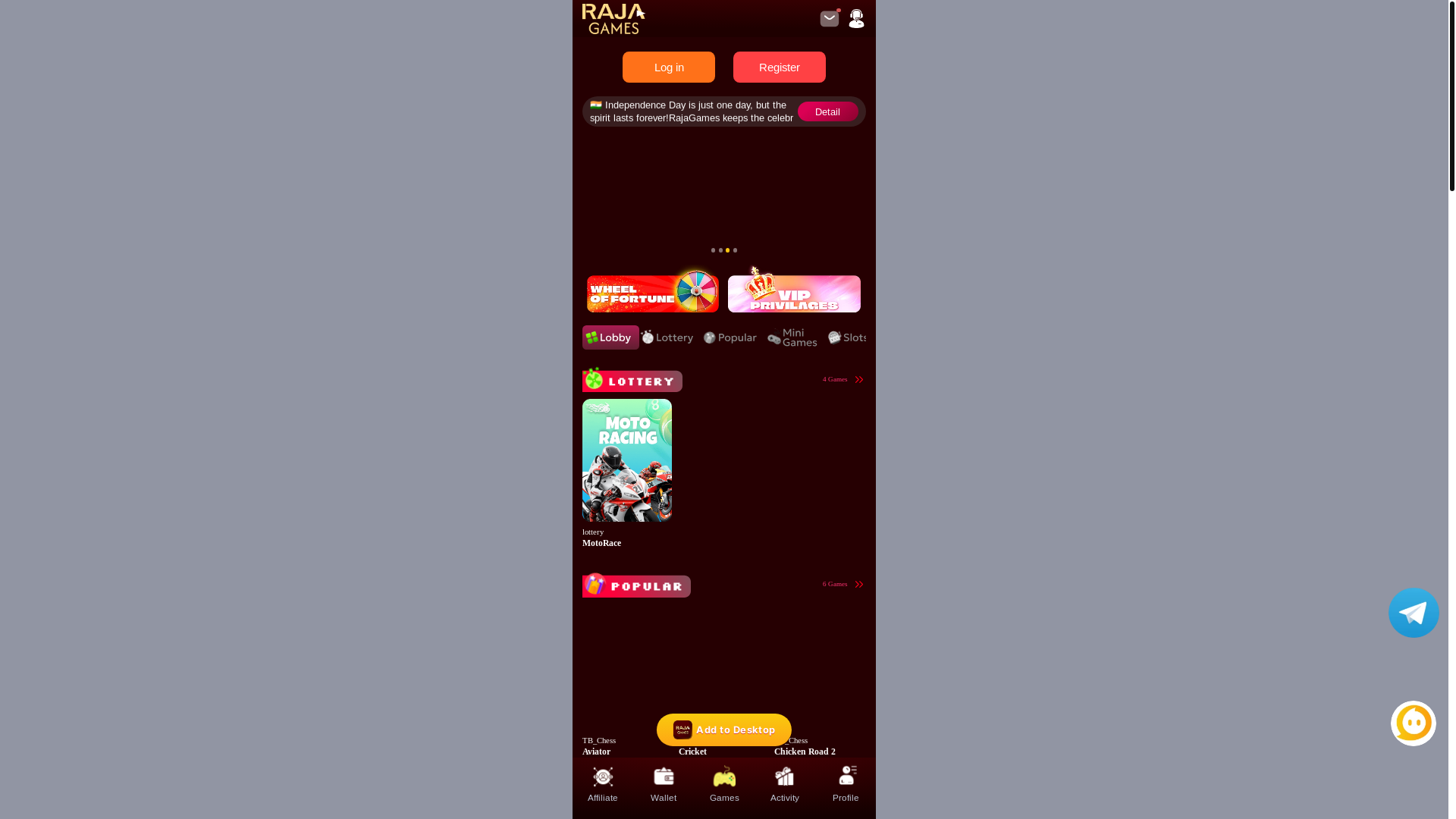 website screenshot of https://rajaland6.com/