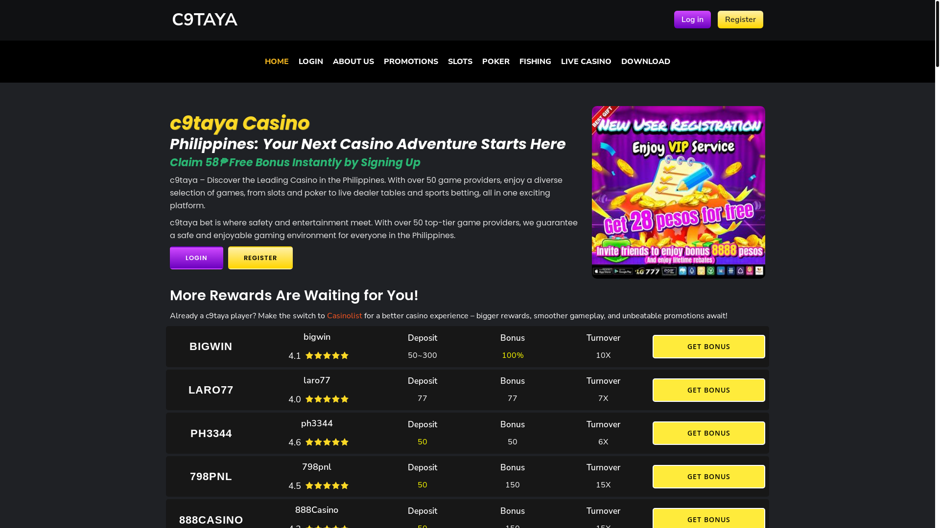 website screenshot of https://c9taya.website/