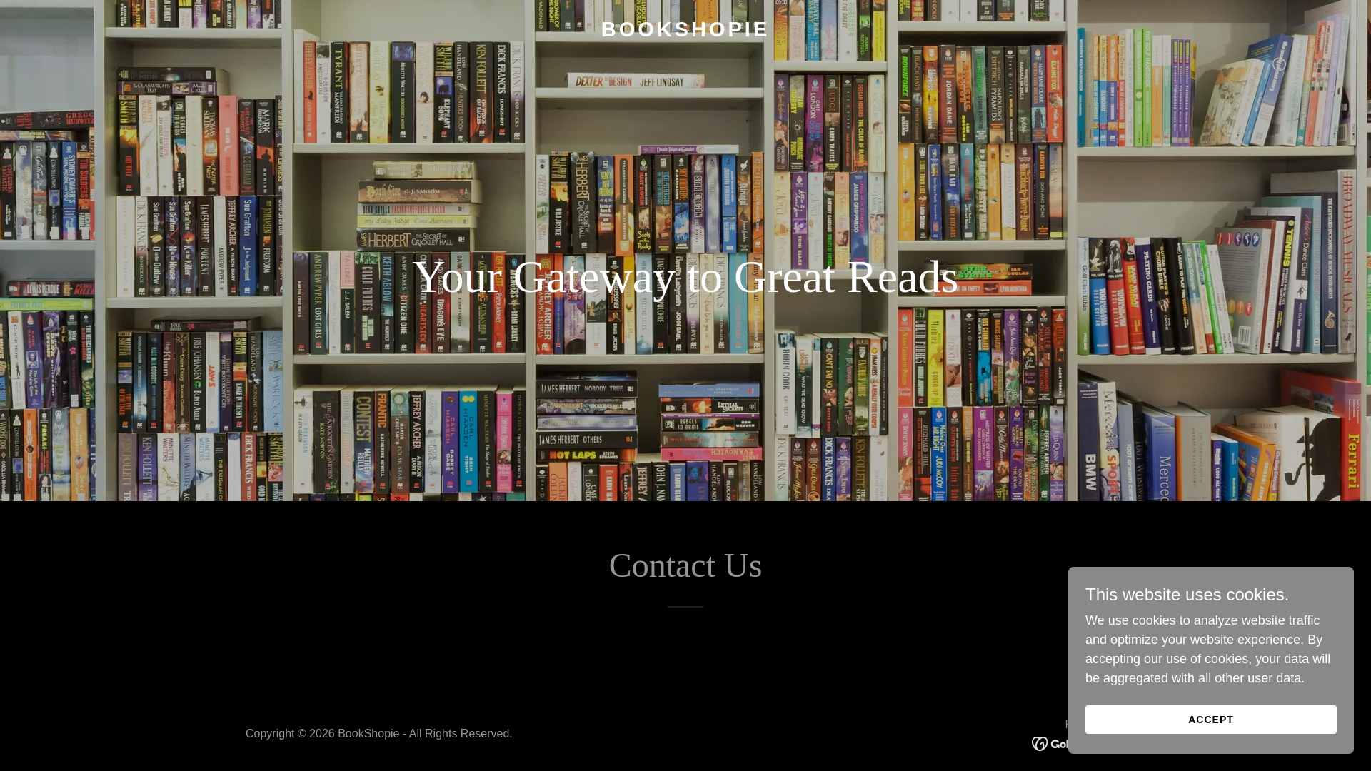 website screenshot of https://bookshopie.in/