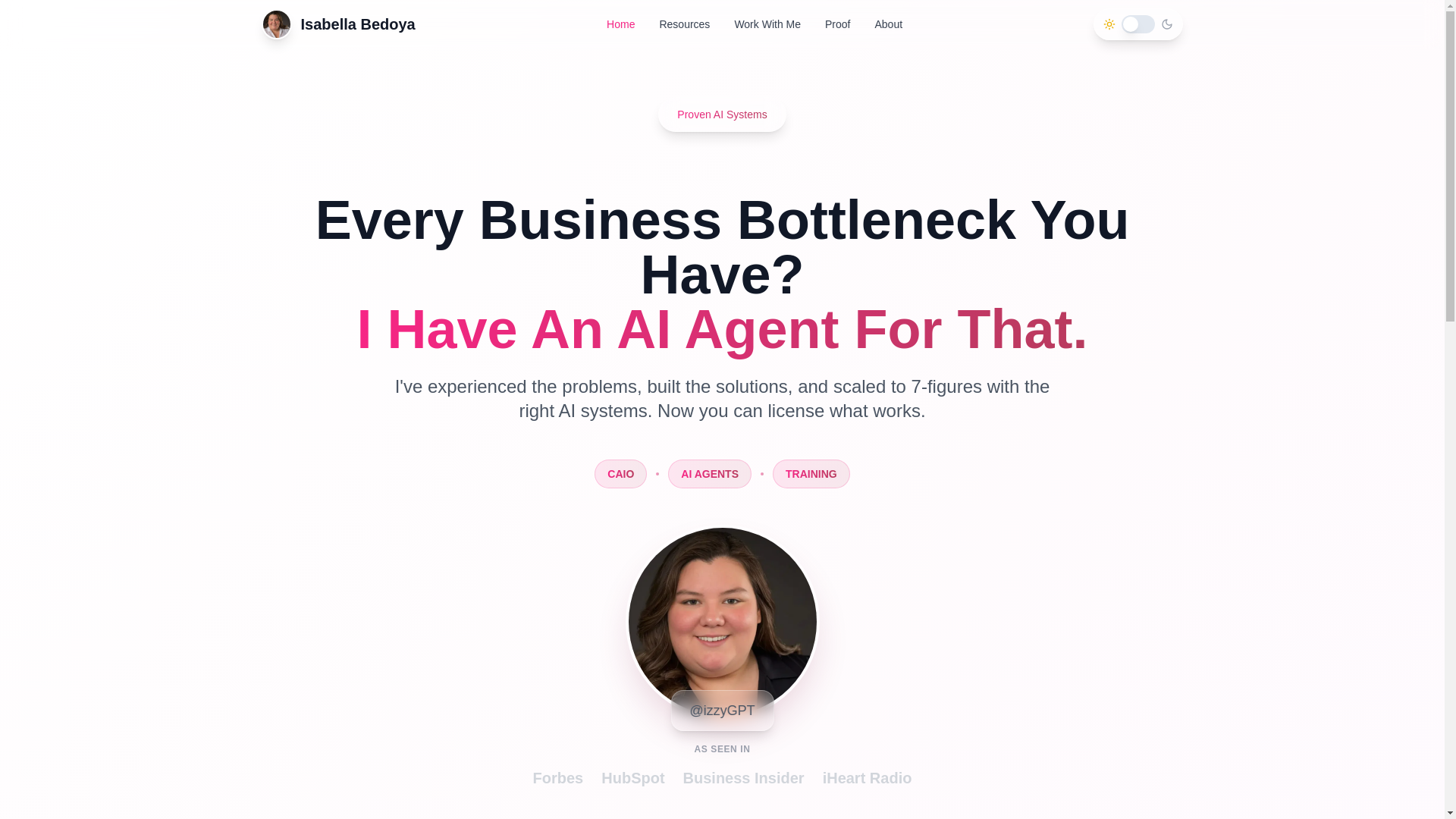 website screenshot of https://podcastwithizzygpt.com/