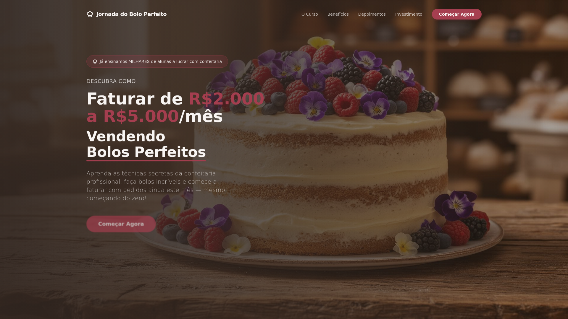 website screenshot of https://jornadadoboloperfeito.com.br/