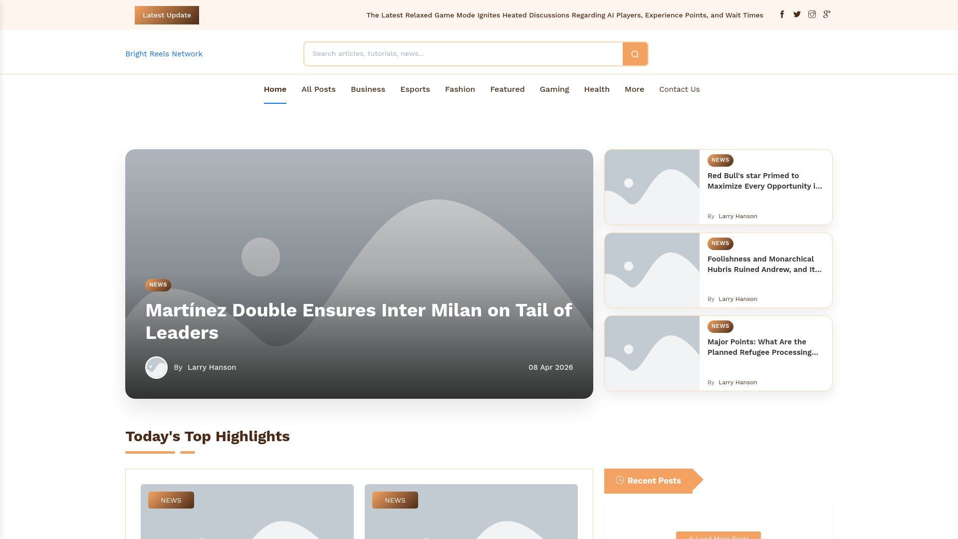 website screenshot of https://brightreelsnetwork.nl/