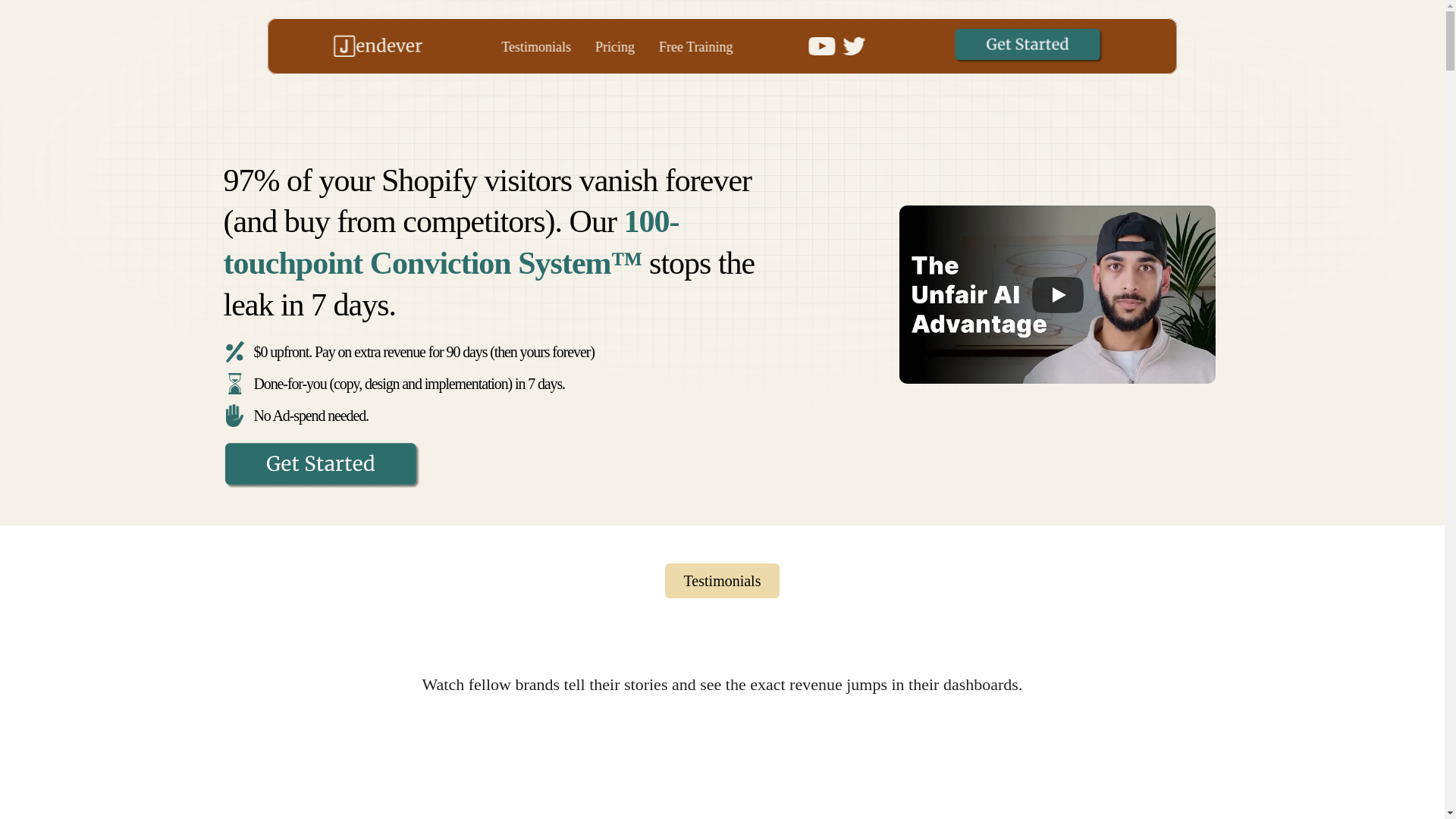 website screenshot of https://jendeverinbox.com/