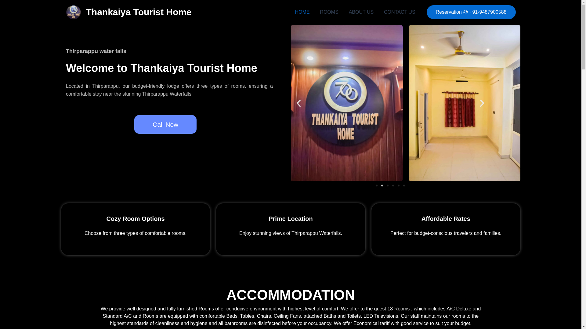 website screenshot of https://thankaiyatouristhome.in/
