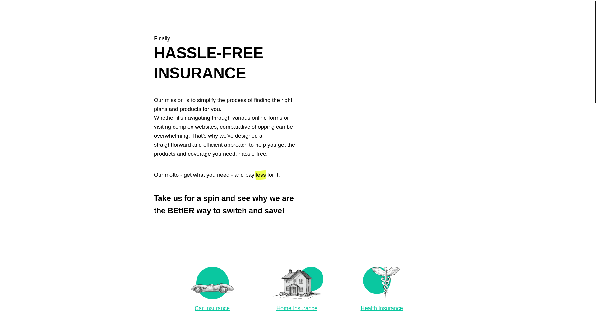 website screenshot of https://betterinsurance.app/