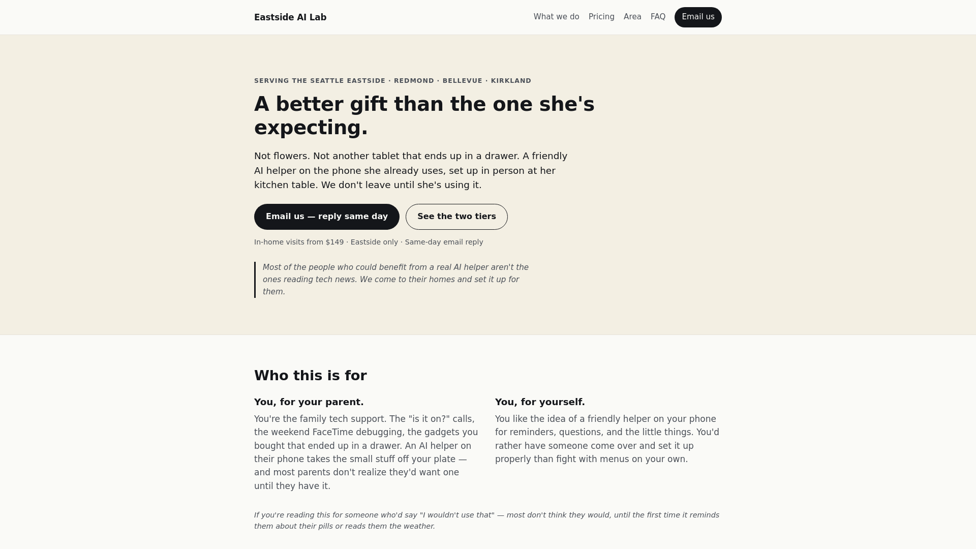 website screenshot of https://eastsideailab.pages.dev/