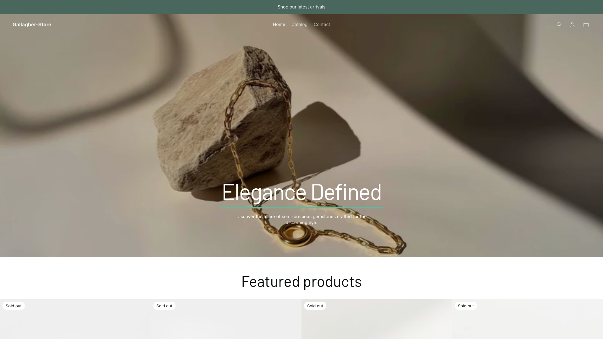 website screenshot of https://gallagher-store.top/