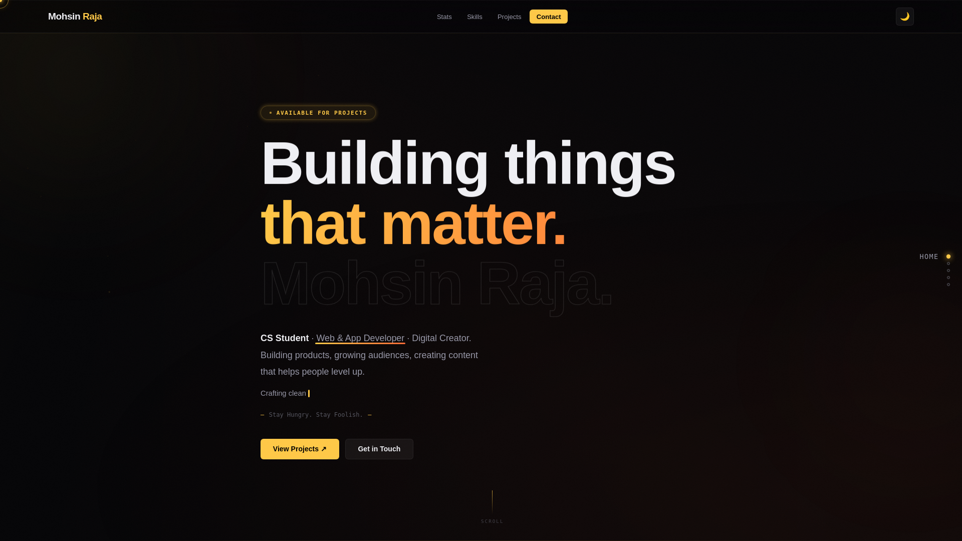 website screenshot of https://rajamohsin.pages.dev/