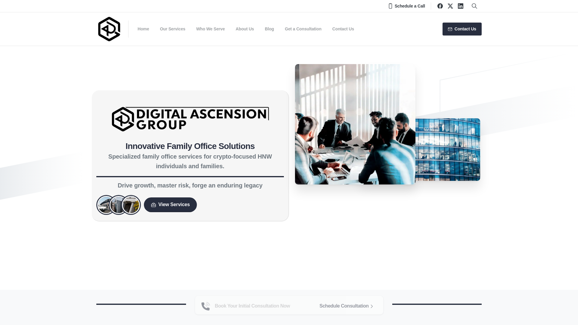 website screenshot of https://digitalfamilyoffices.us