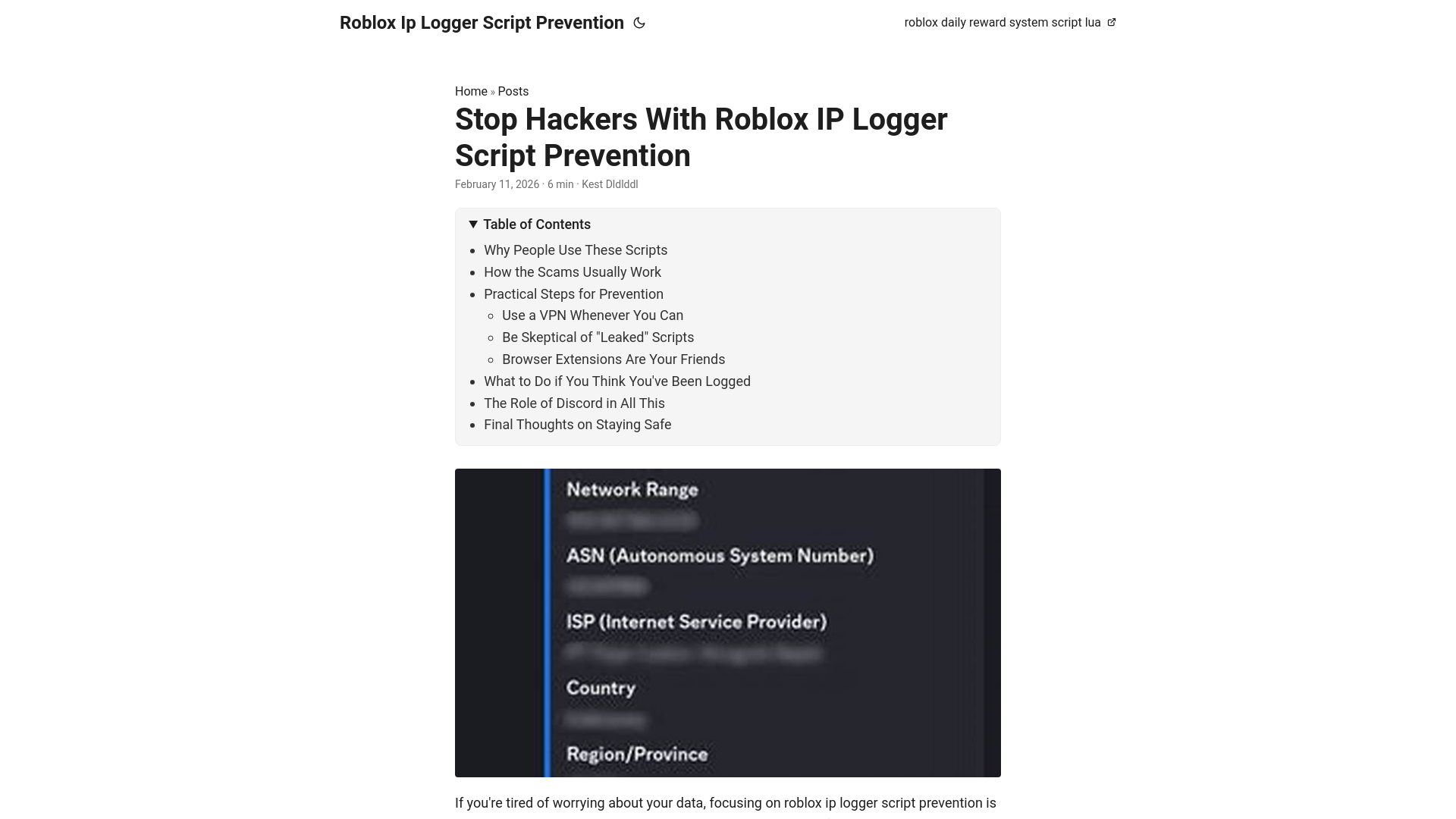 website screenshot of https://roblox-ip-logger-script-prevention.pages.dev/