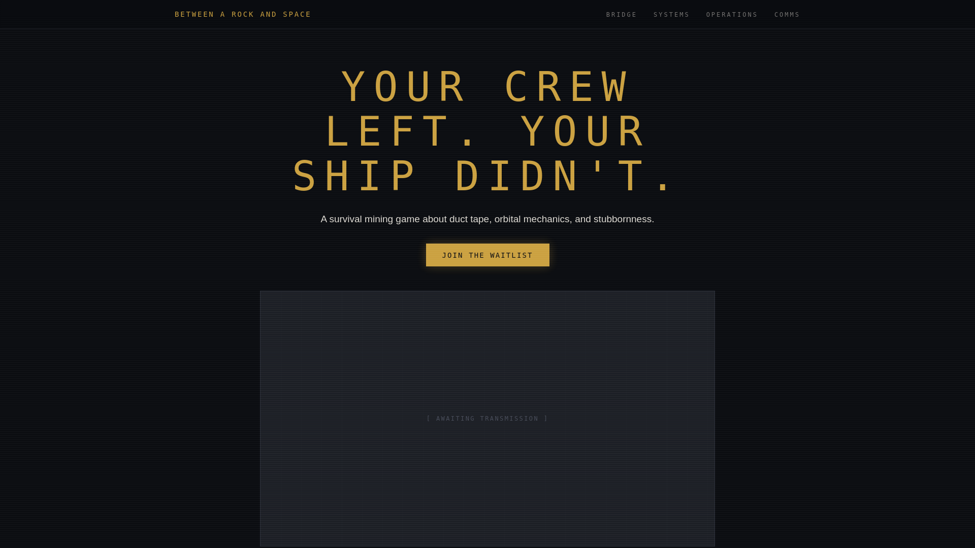 website screenshot of https://betweenarockandspace.com/