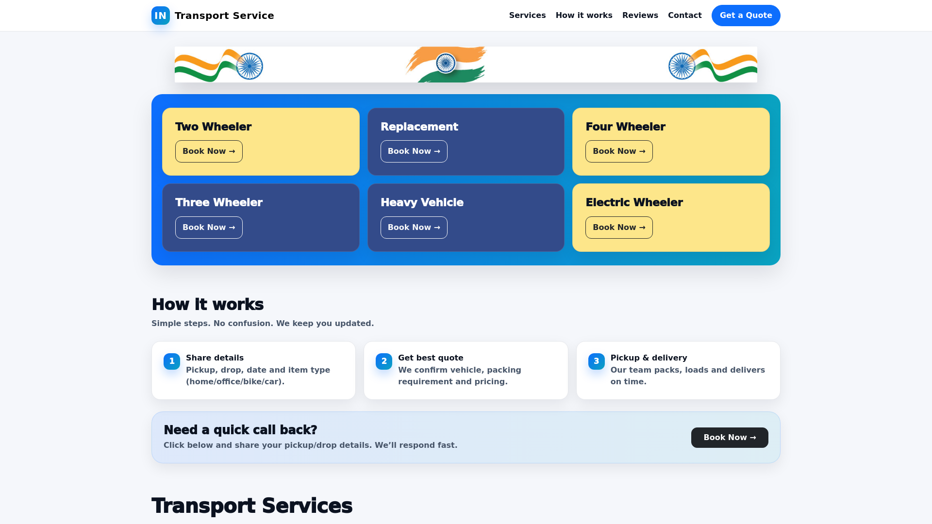 website screenshot of https://bookyourplate.in/