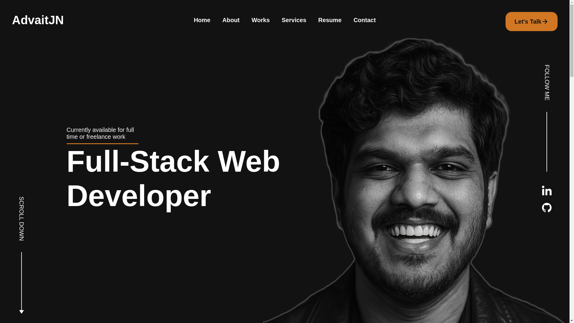 website screenshot of https://advaitjn.dev/