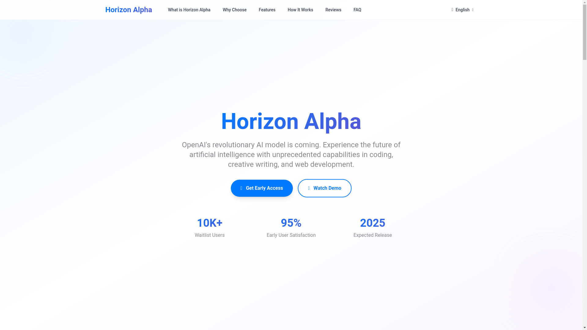 website screenshot of https://horizonalpha.online/