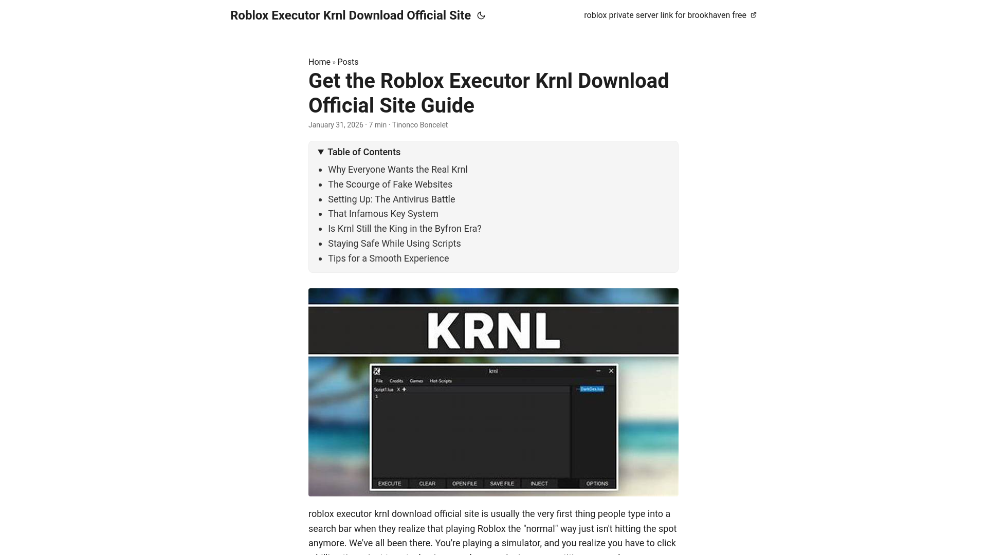 website screenshot of https://robloxexecutorkrnldownloadofficialsite.pages.dev/