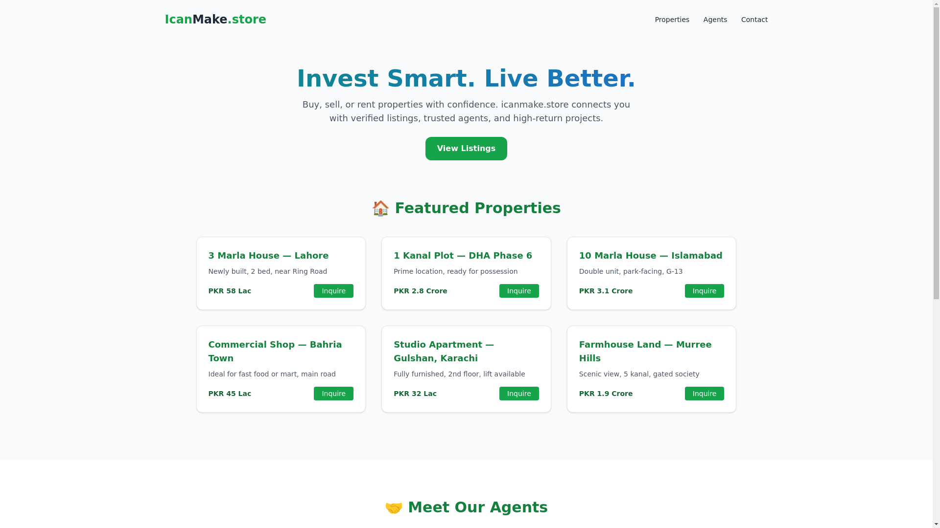 website screenshot of https://icanmake.store/