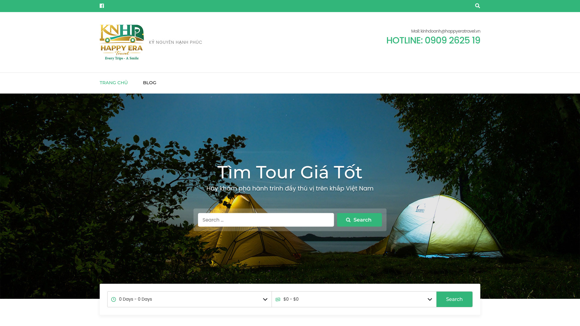 website screenshot of https://happyeratravel.vn/