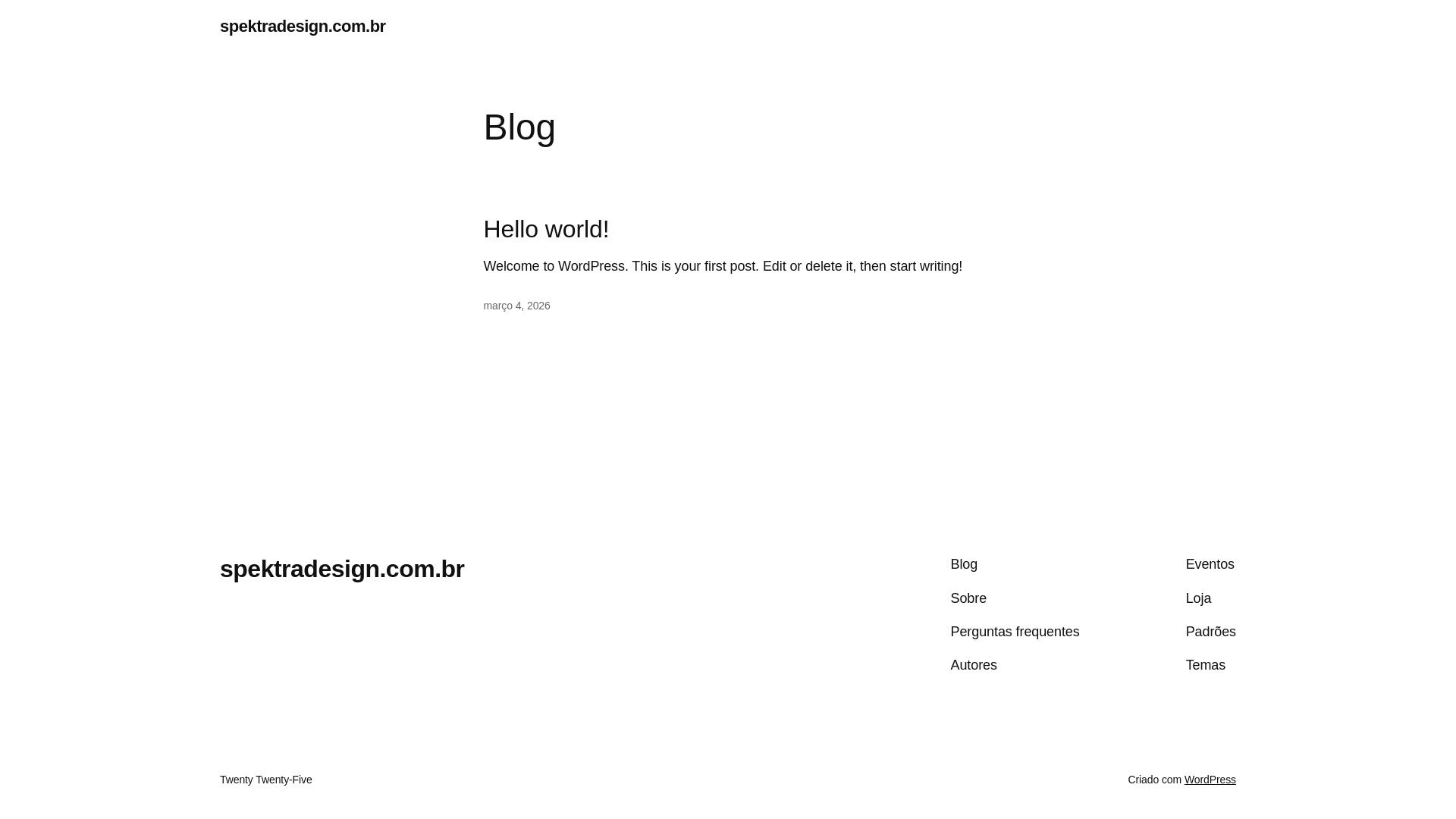website screenshot of https://spektradesign.com.br
