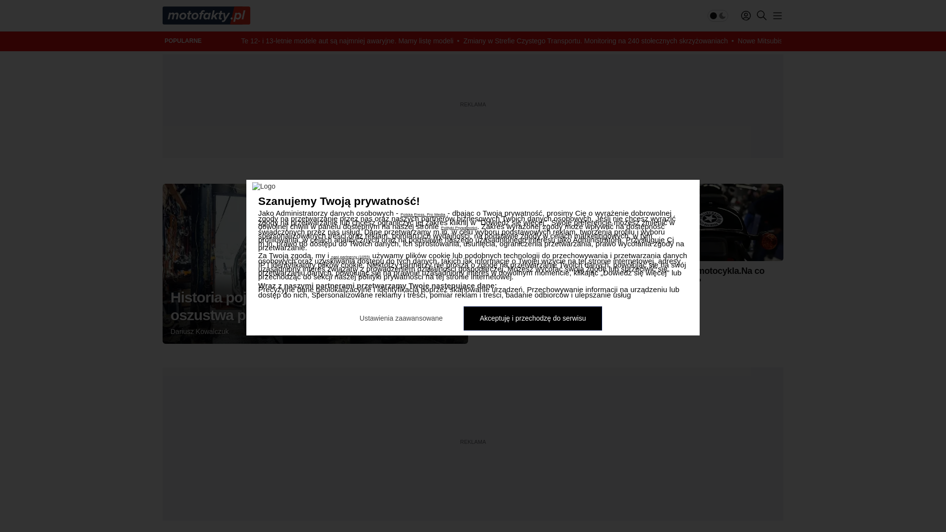 website screenshot of https://motofakty.pl