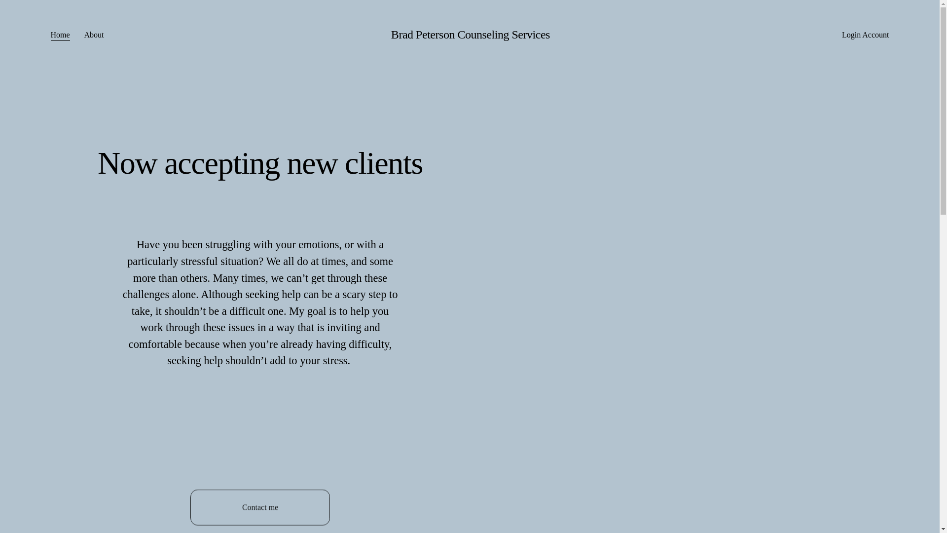 website screenshot of https://bradpetersoncounseling.com/