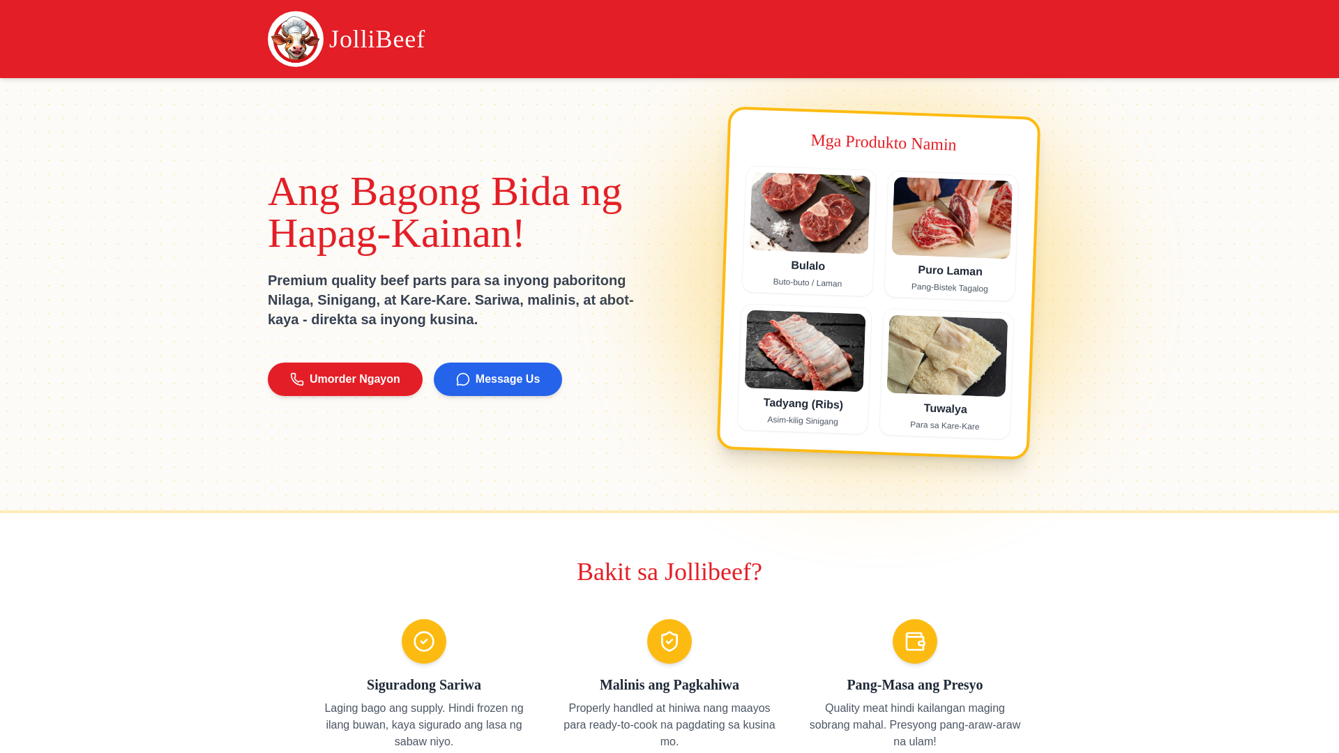 website screenshot of https://jollibeef.com/