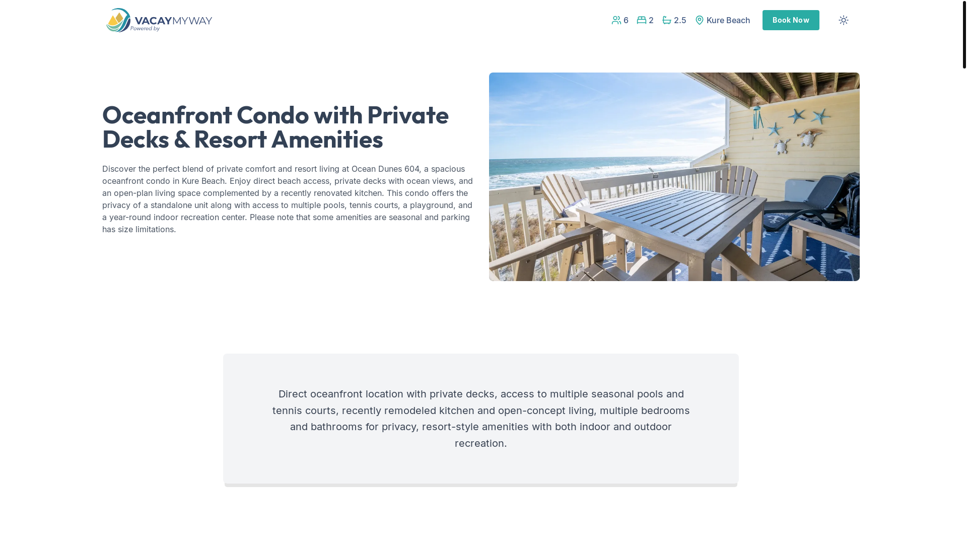 website screenshot of https://blissfulpelican.rentals/