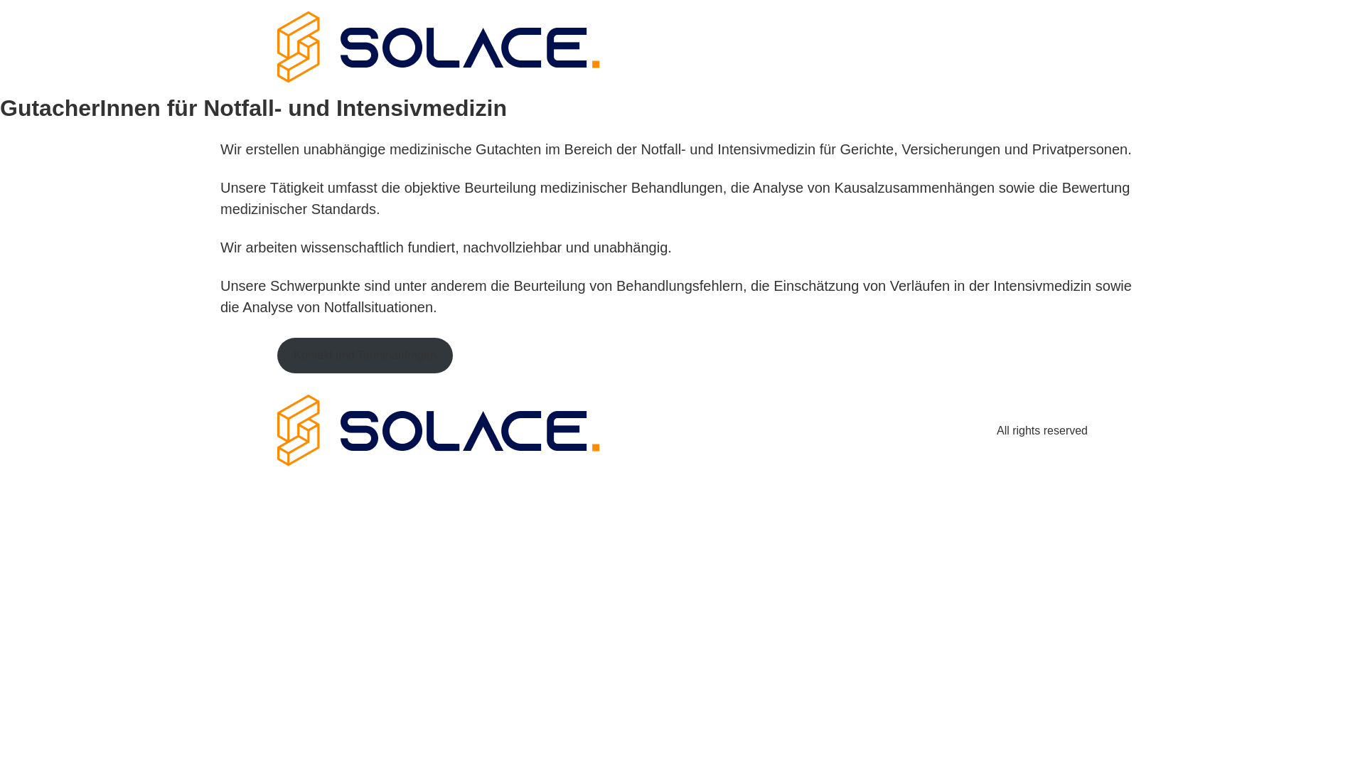 website screenshot of https://gutachten-notfallmedizin.at