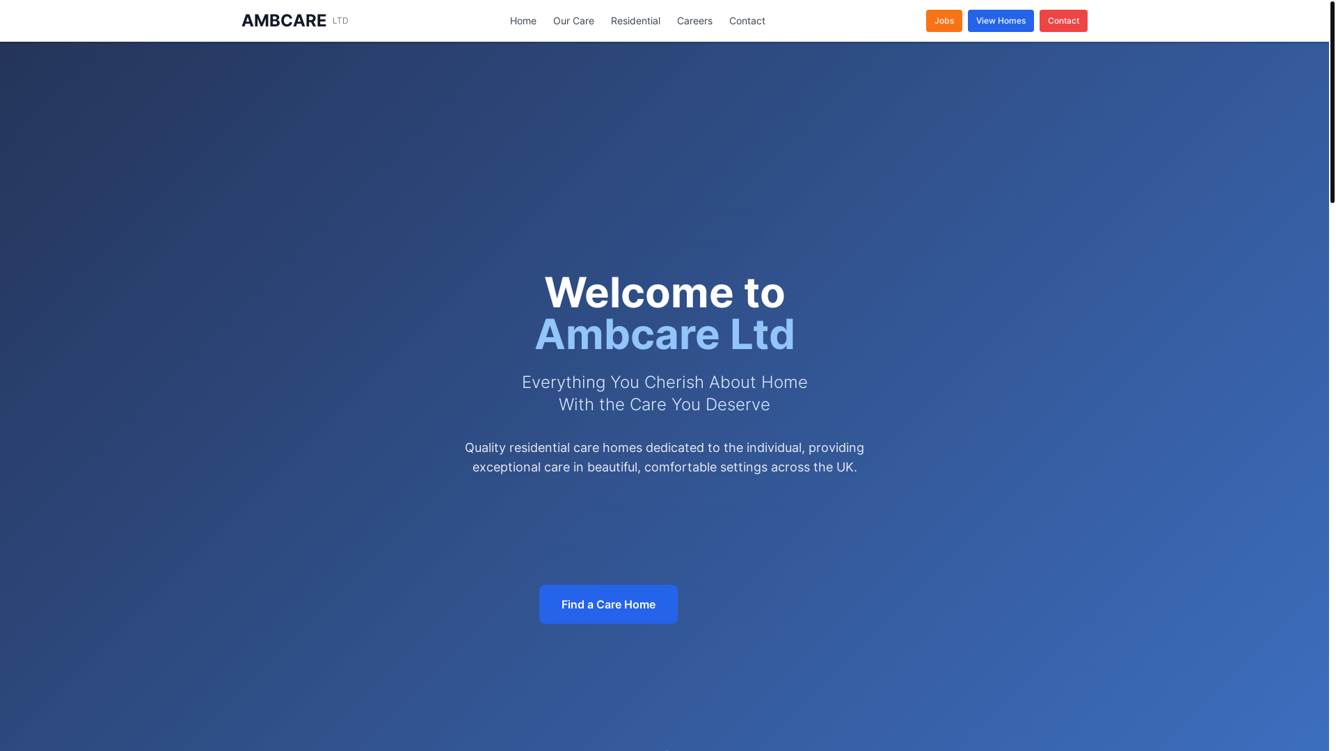 website screenshot of https://ambcare.co.uk/