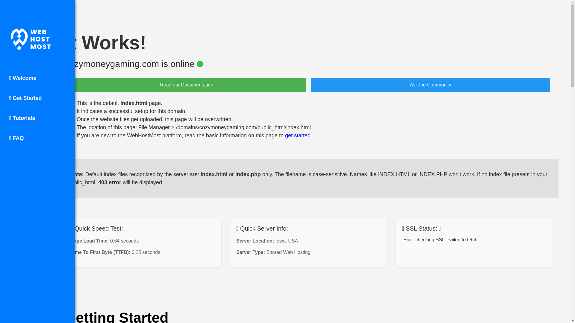 website screenshot of https://cozymoneygaming.com/