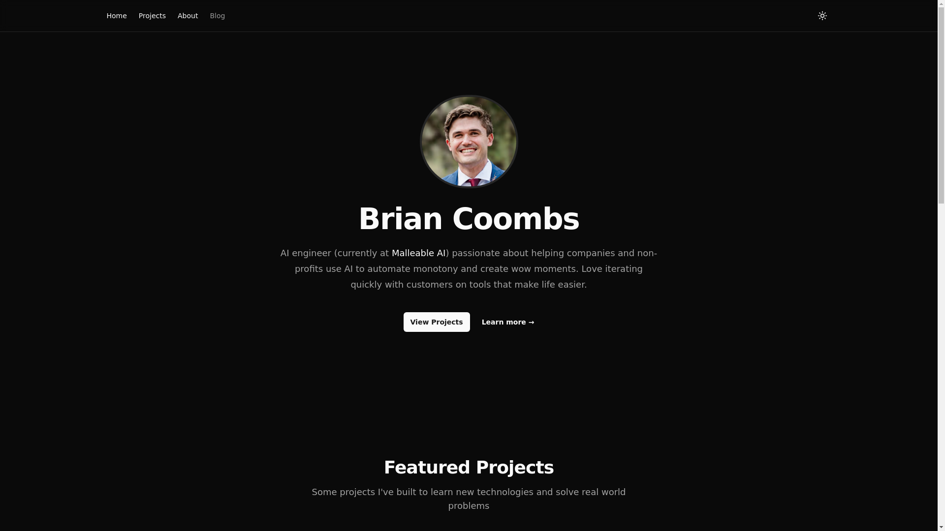 website screenshot of https://bcoombs.com/