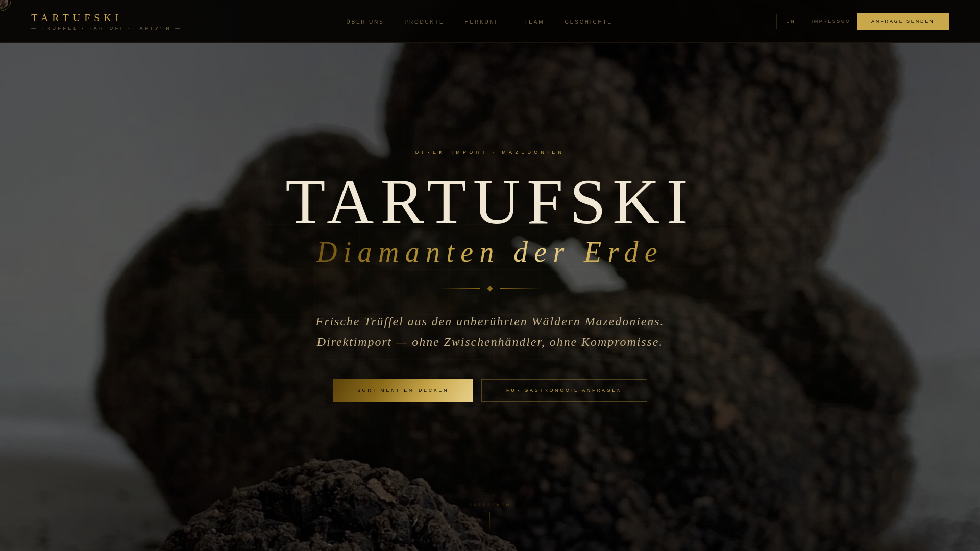 website screenshot of https://tartufski.de