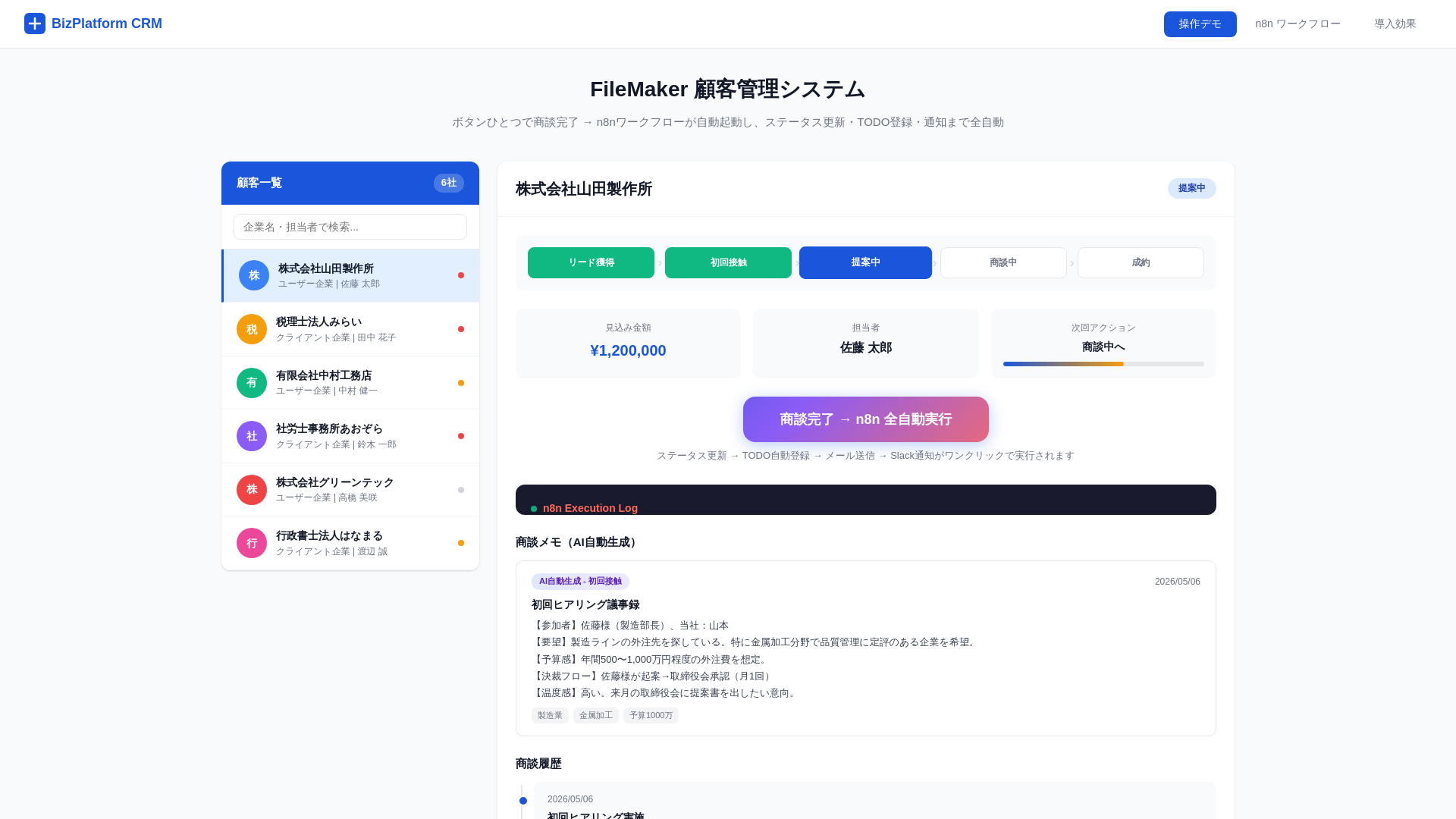 website screenshot of https://bizplatform-crm-demo.pages.dev/