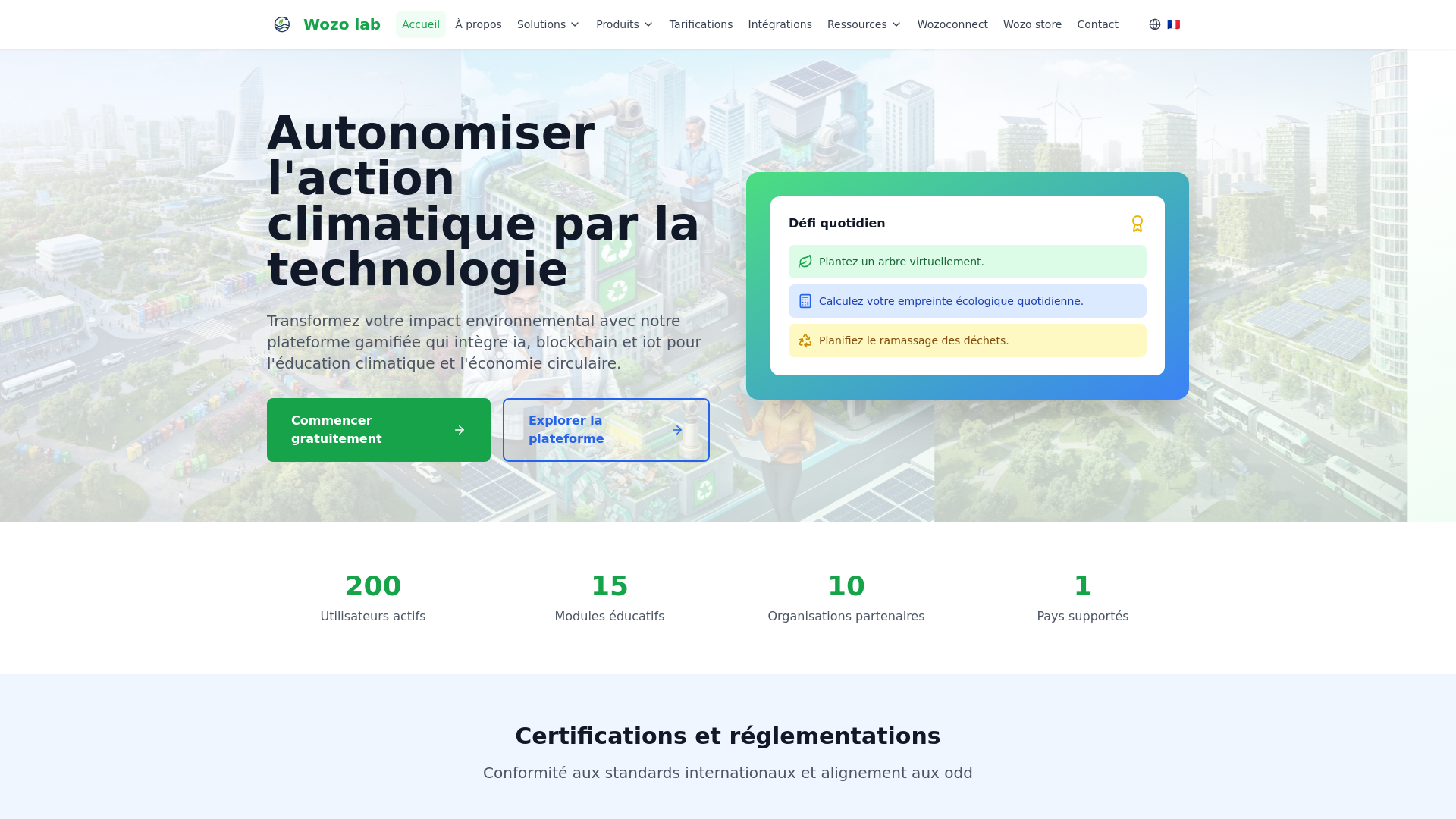 website screenshot of https://wozolabwaste.com/