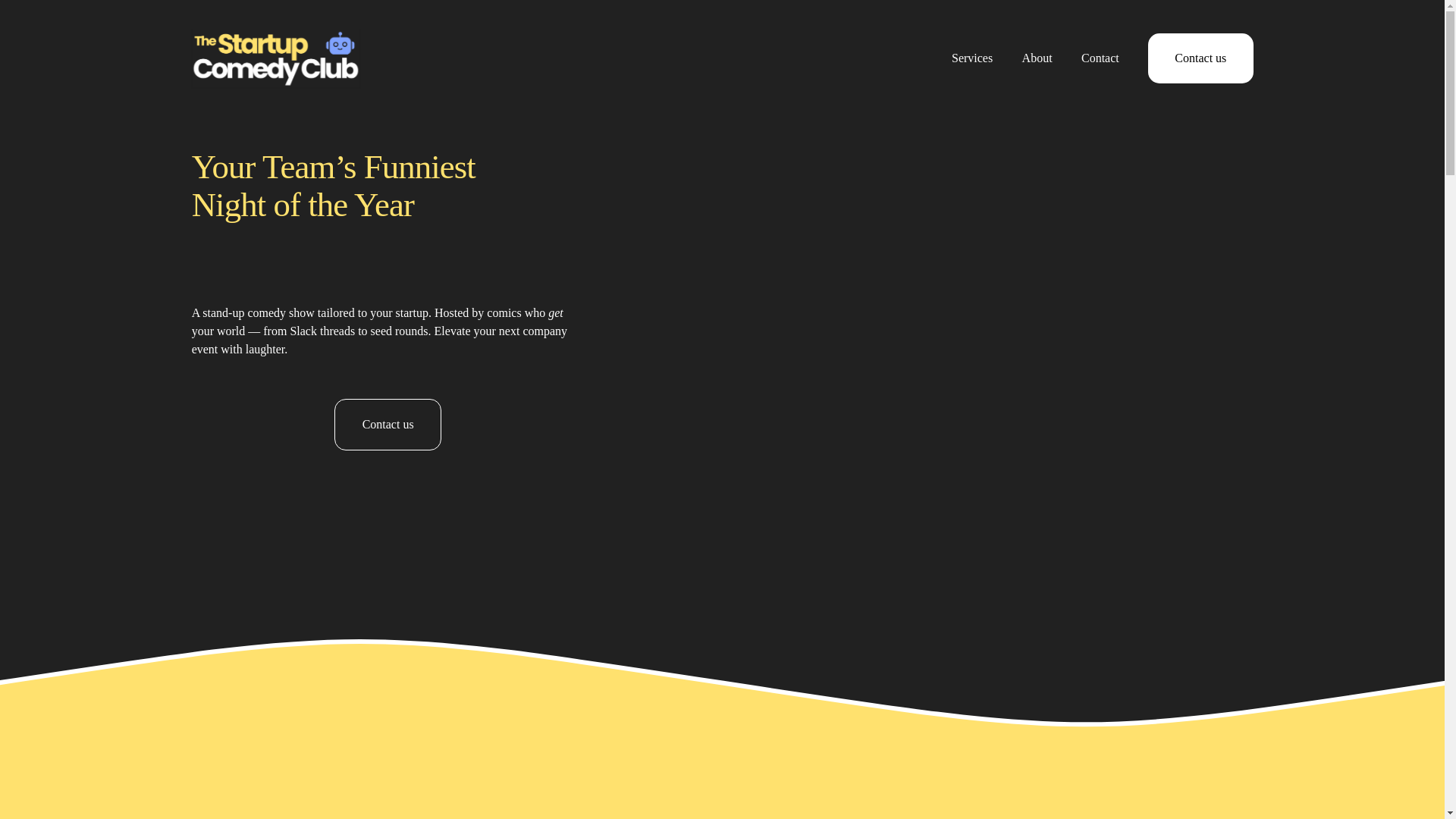 website screenshot of https://thestartupcomedyclub.com/