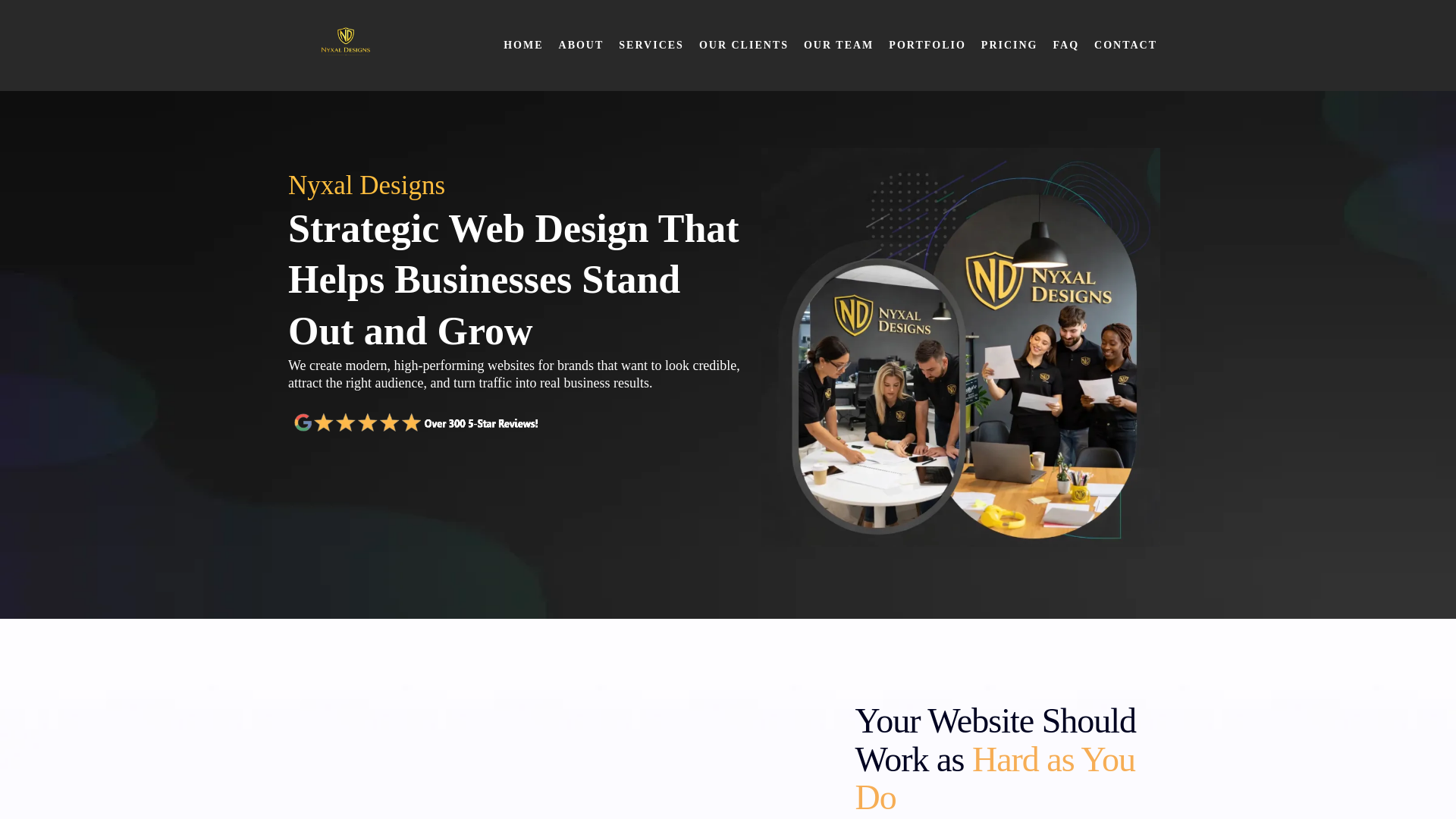 website screenshot of https://nyxaldesigns.com