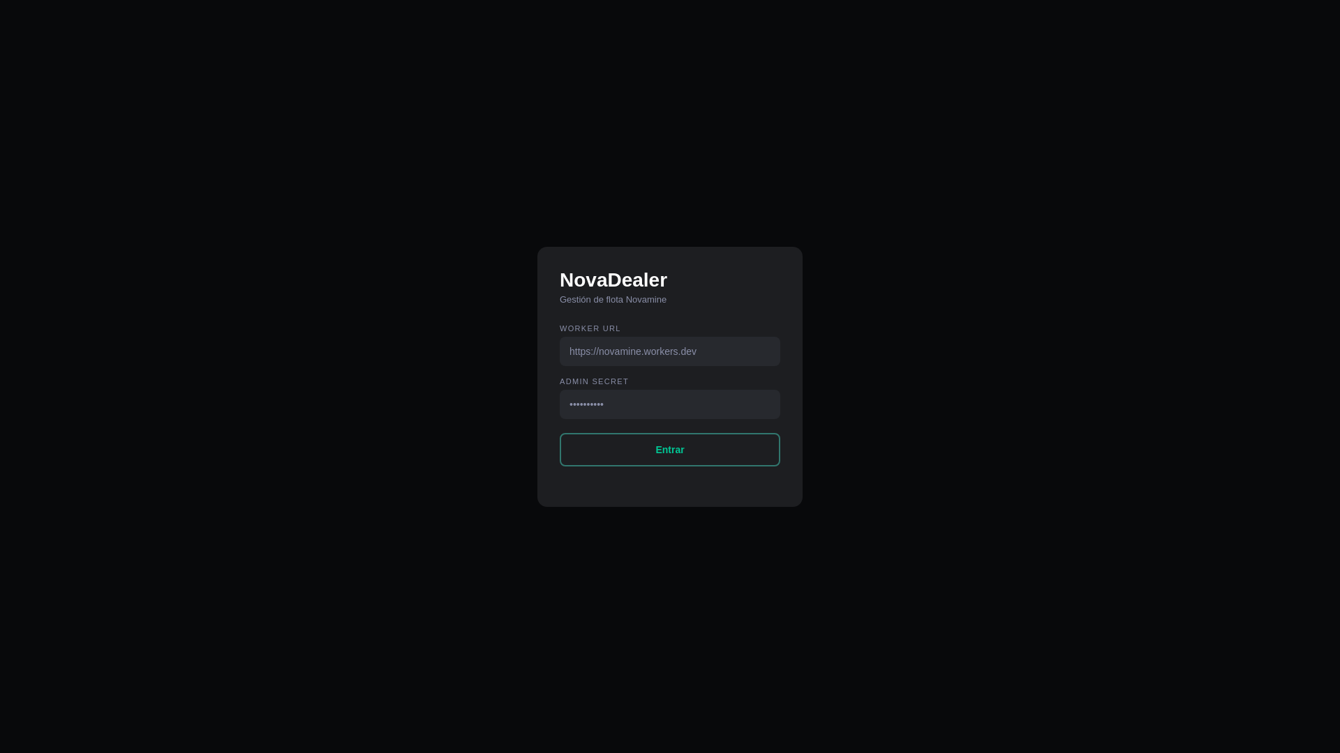 website screenshot of https://novamine-dashboard.pages.dev/