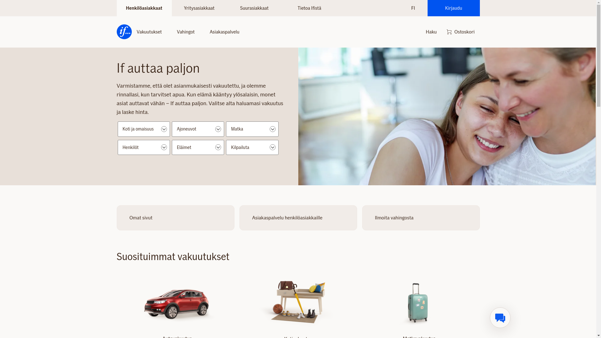 website screenshot of https://vakuutuspalveluif.com/