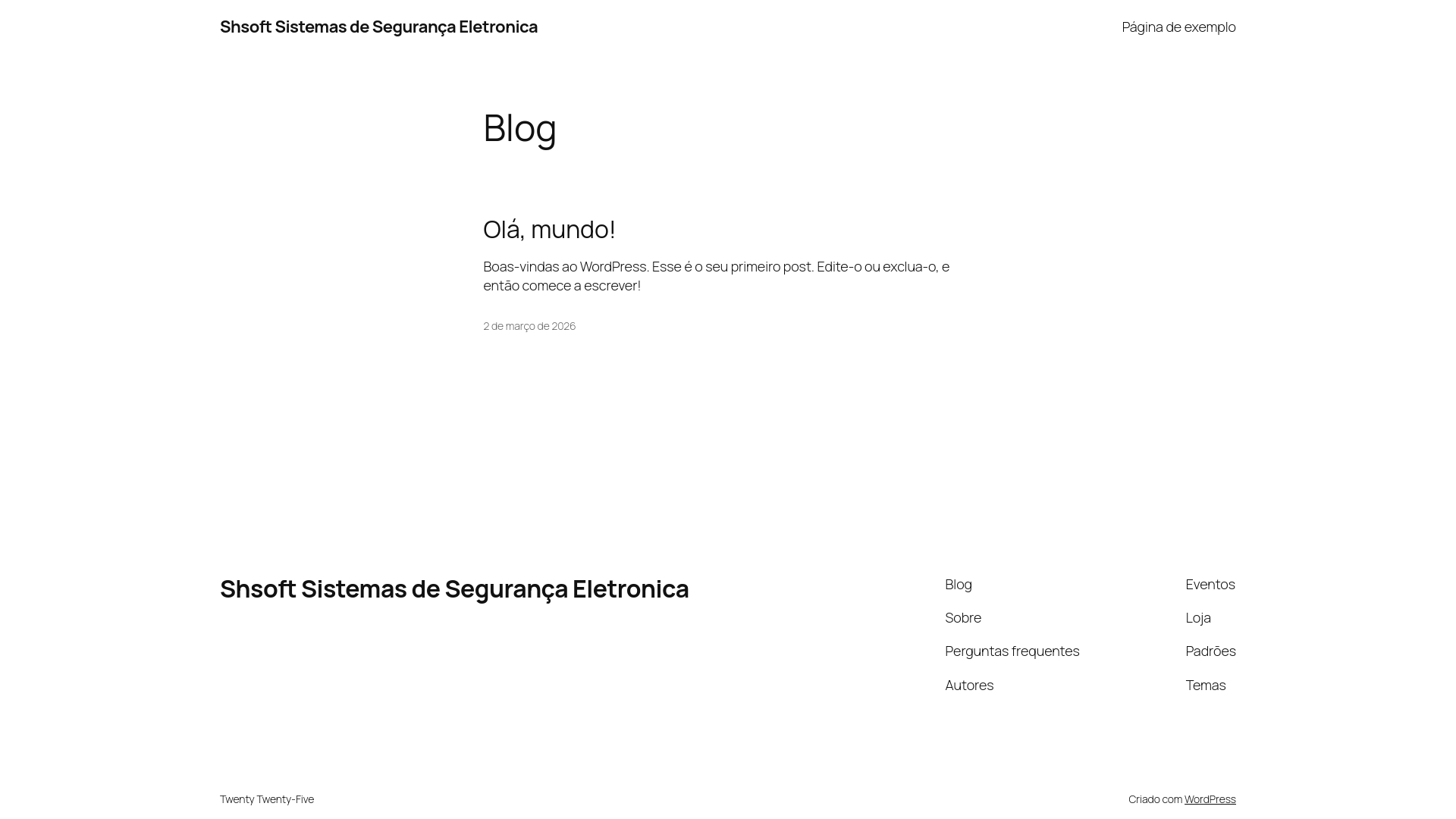 website screenshot of https://shsoftseg.com.br/