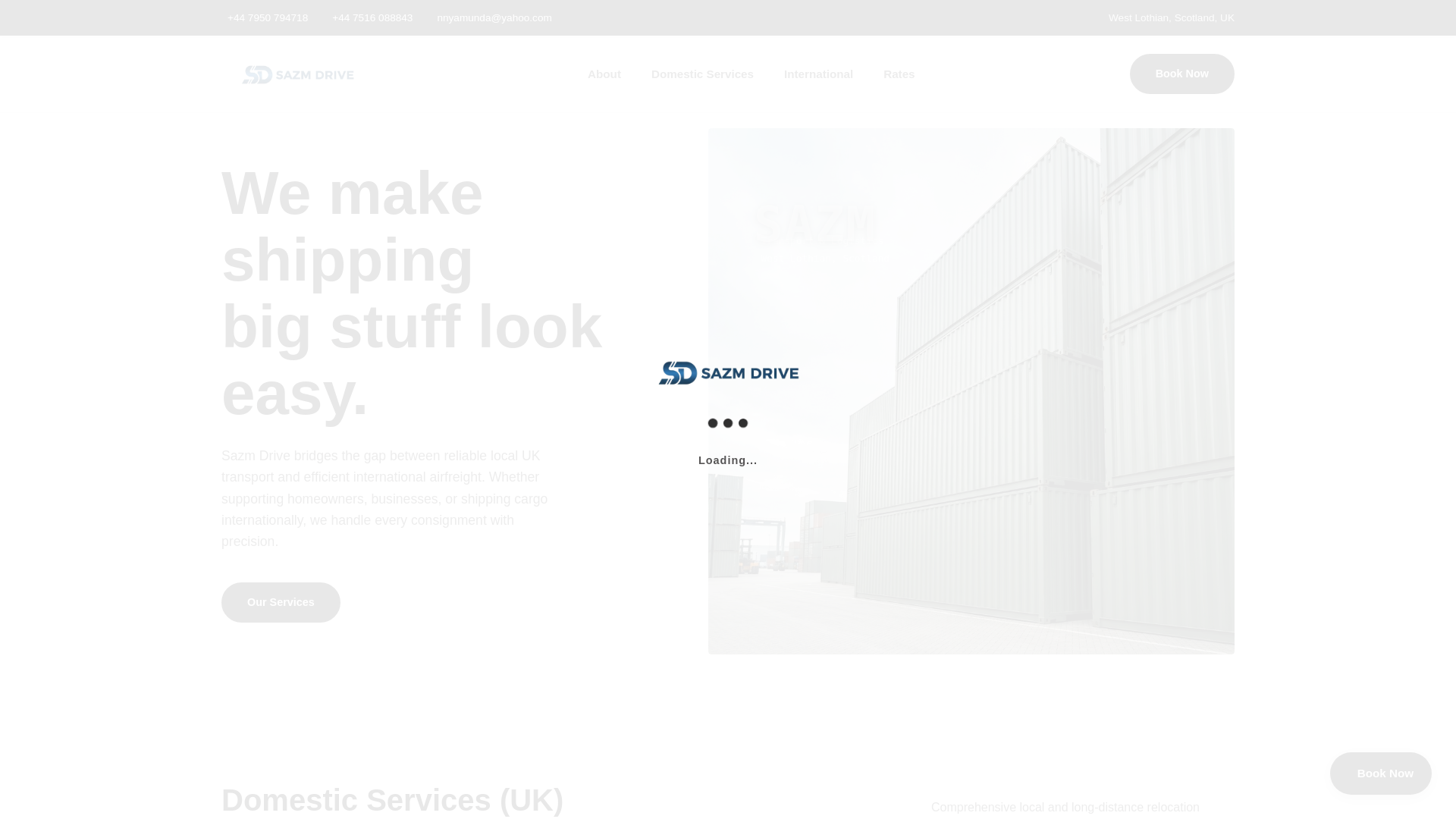 website screenshot of https://sazmdriveltd.co.uk