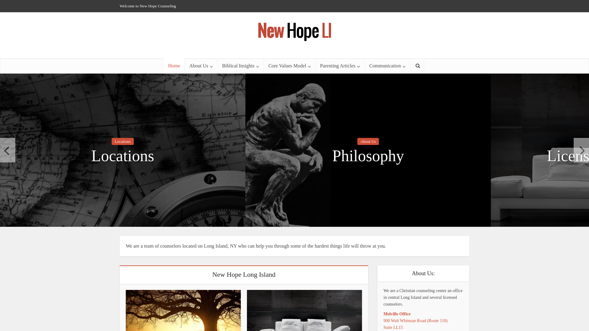 website screenshot of https://www.newhopeli.com